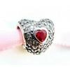 Authentic Pandora Silver 925 ALE In My Heart Ruby Red Charm Bead 791168SRU #RZ