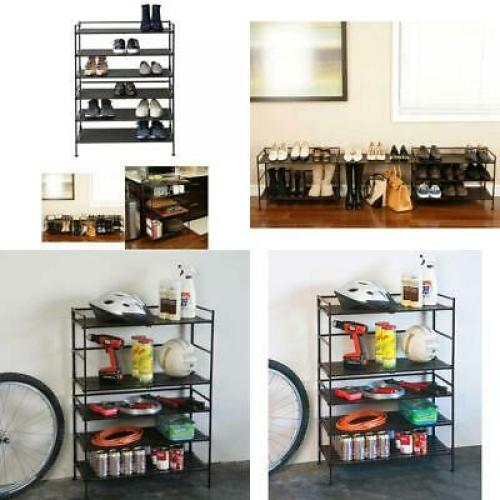 2 Pack Seville Classics 3 Tier Multi Purpose Storage Shoe Rack Adjustable