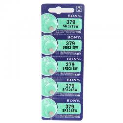 Sony SR521SW (379) 1.55V Silver Oxide 0%Hg Watch Batteries (5 Coin Cells)