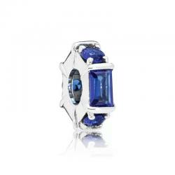 New Authentic Pandora 797529 Silver Ice Sculpture Blue Crystal Spacer Charm