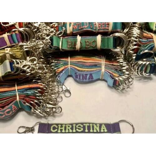 ❤️ BASEBALL Personalized Embroidered Strap Key Rings Keychains Attachment Clasp