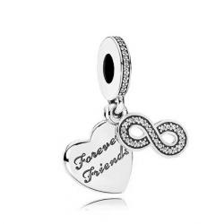 NEW Authentic Pandora 925 ALE Forever Friends Silver Charm Dangle 791948CZ