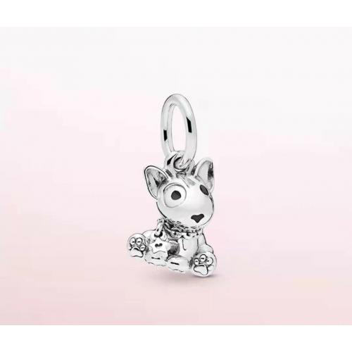 Authentic Pandora Bull Terrier Puppy Pendant Silver Charm 798010 S925 