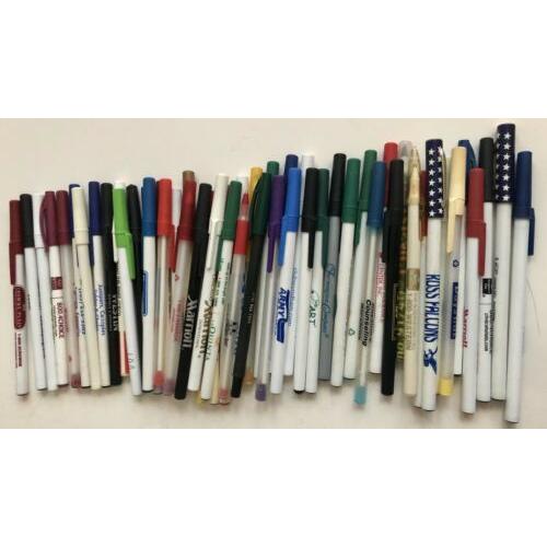 Over 50 Advertising And Design Bic Ballpoint Pens. All Work.