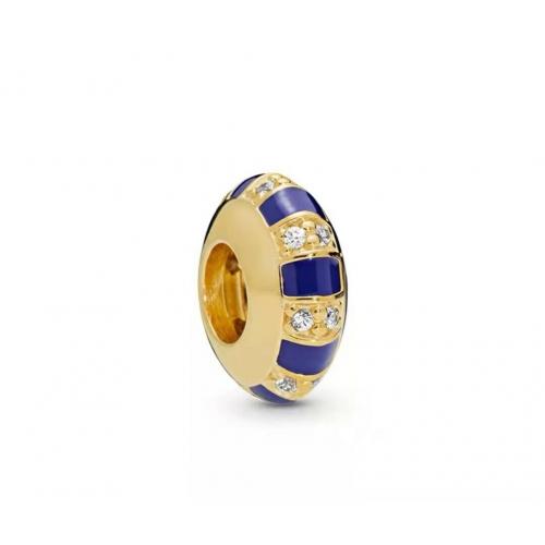 New Authentic Pandora Shine 18K Exotic Stones & Stripes Spacer Charm 768029