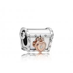 New Authentic PANDORA Club Treasure Box Charm Rose & Silver 925 787792