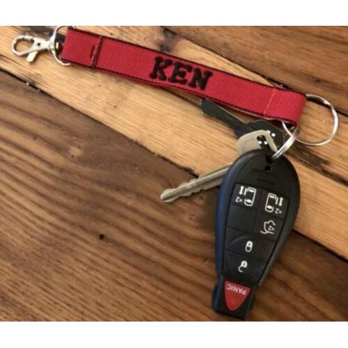 ❤️ BASEBALL Personalized Embroidered Strap Key Rings Keychains Attachment Clasp
