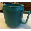 VINTAGE THERMA-MUG BY THERMA SYSTEMS COFFEE MUG CUP IN TEAL BLUE GREEN D HANDLE
