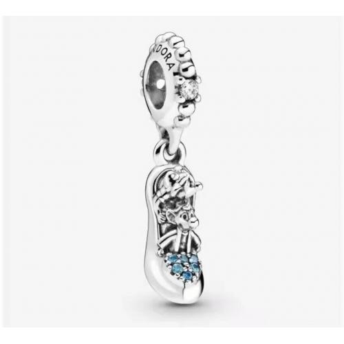 New Authentic Pandora S925  Disney Cinderella Glass Slipper Mice Charm 799192