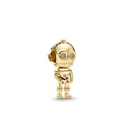 New Authentic Pandora Star Wars C-3PO Droid 769244 Pendant Charm Shine Gold