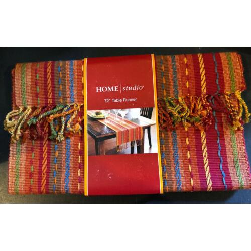 Fiesta Multicolor serape 14x72 inches Table Runner / New from Home Studio