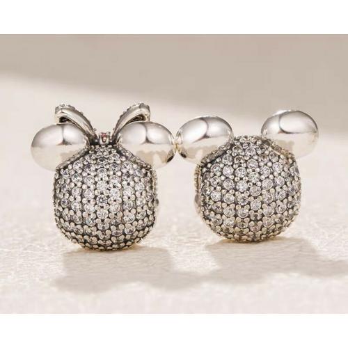 2 Pandora Silver 925 Disney Mickey Minnie Portrait Clip Charms 797495 797496