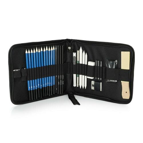 H&B 32/40 Pieces Art Supplies Sketch Tool Set with Graphite Pencils, Pastel