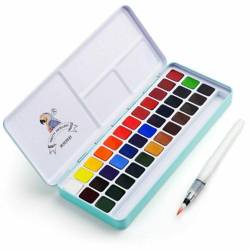 Meiliang 36 Colors Solid Watercolor Paint Set Not-toxic Watercolor Paints