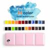 24 Colors Paul Rubens Watercolor Paint Artist Grade Solid Cakes Travel Set