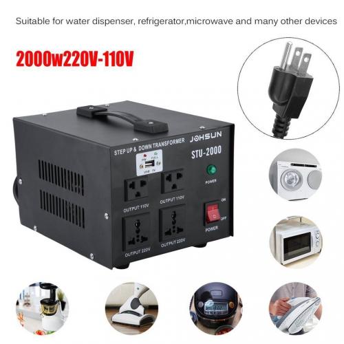 Johsun 2000 Watt USB Voltage Converter Transformer Step Up Down AC 110V to 220V