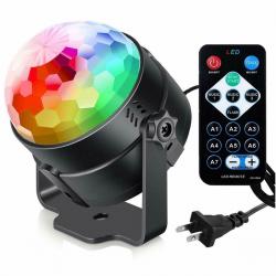 Disco Ball 7 Color Lumiere Sound Activated Strobe LED RGB Stage Lighting DJ
