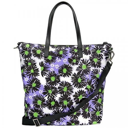 Prada Printed Nylon Tote - Viola Margherita 60%